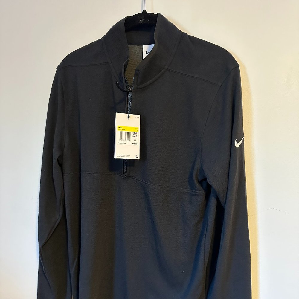 Nike Dri Fit Golf Quarter Zip Black, Mens Small NWT